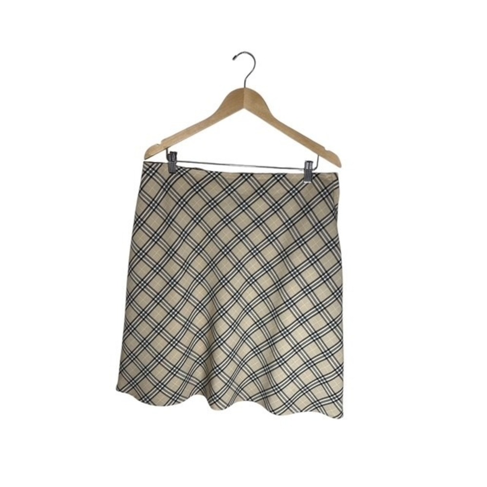 NYCC New York Clothing Co Womens Tartan Plaid A Line Skirt Black Tan Size 16